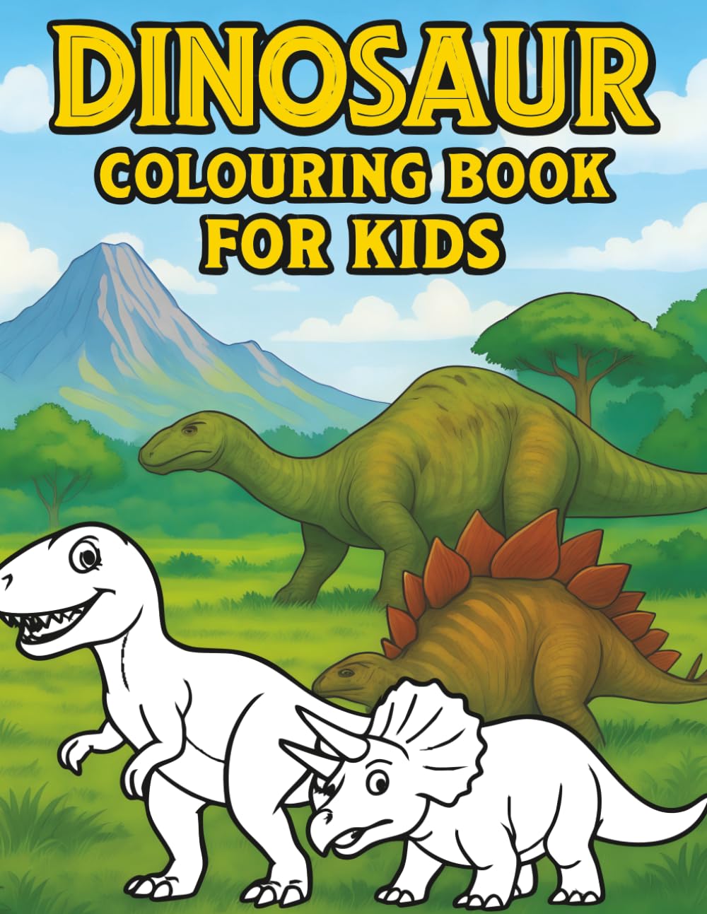 Dinosaur Colouring Book: Learn & Colour Dinosaurs: 60 pages total full of 30 Exciting 8.5 x 11 Colouring Pages and several pages of Dino Facts for Kids. Great as a Gift
