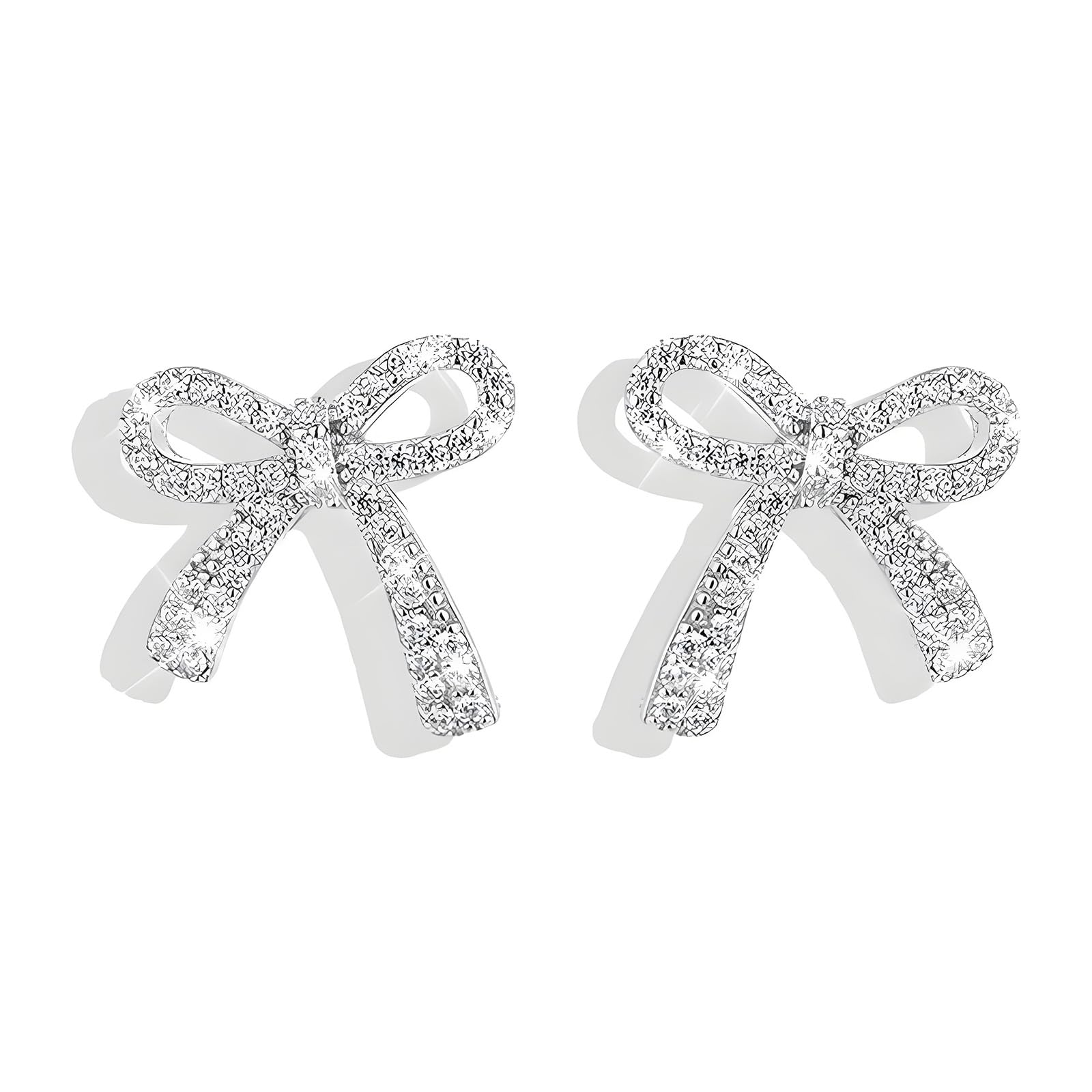 Bow Earrings for Women Trendy Prom Earrings Dresses Accessories Sparkly Rhinestone Stud Earrings Prom Wedding Party Outfit Jewerly Gifts