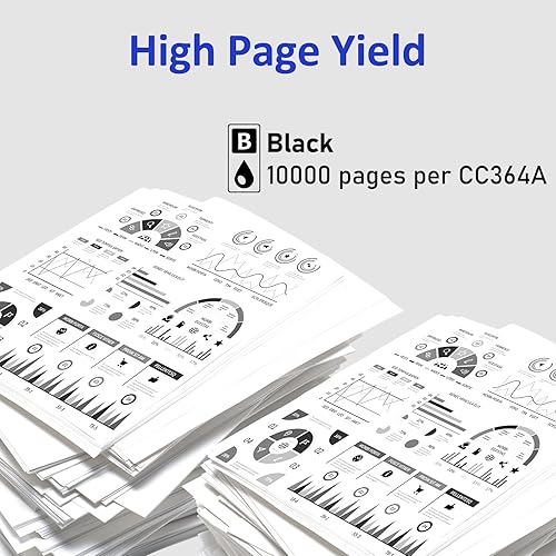 Miniatura 3 de Paquete de 6 cartuchos de tóner compatibles con HP 64A CC364A para usar con impresoras P4014N P4014DN P4015N P4015X P4015DN P4515X P4014 P4015 P4515