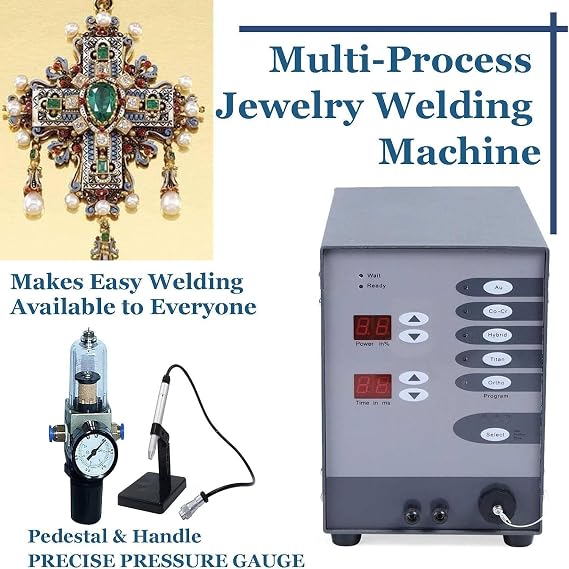 Jewelry Spot Welder,Portable Pulse Arc Argon Welder,50a-600a Automatic Spot Welder,Pulse Argon Arc Welder for Jewelry Welding Jewelry Repair Tools,110V