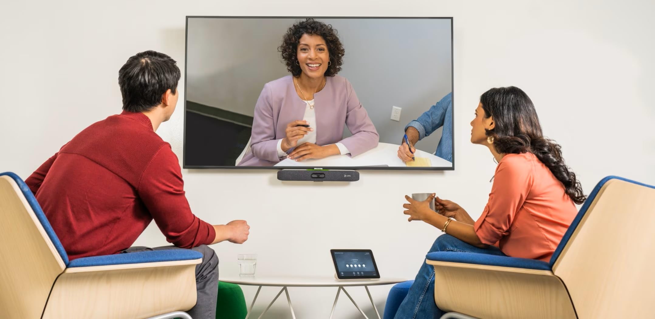 POLY Studio X30 - Barra per videoconferenza con VESA/montaggio a parete TC8 8" (1280 x 800) Touch Controller Kit - Cattura UHD 4K, zoom 5x, FOV 110º, altoparlante integrato, DirectorAI (ricondizionato
