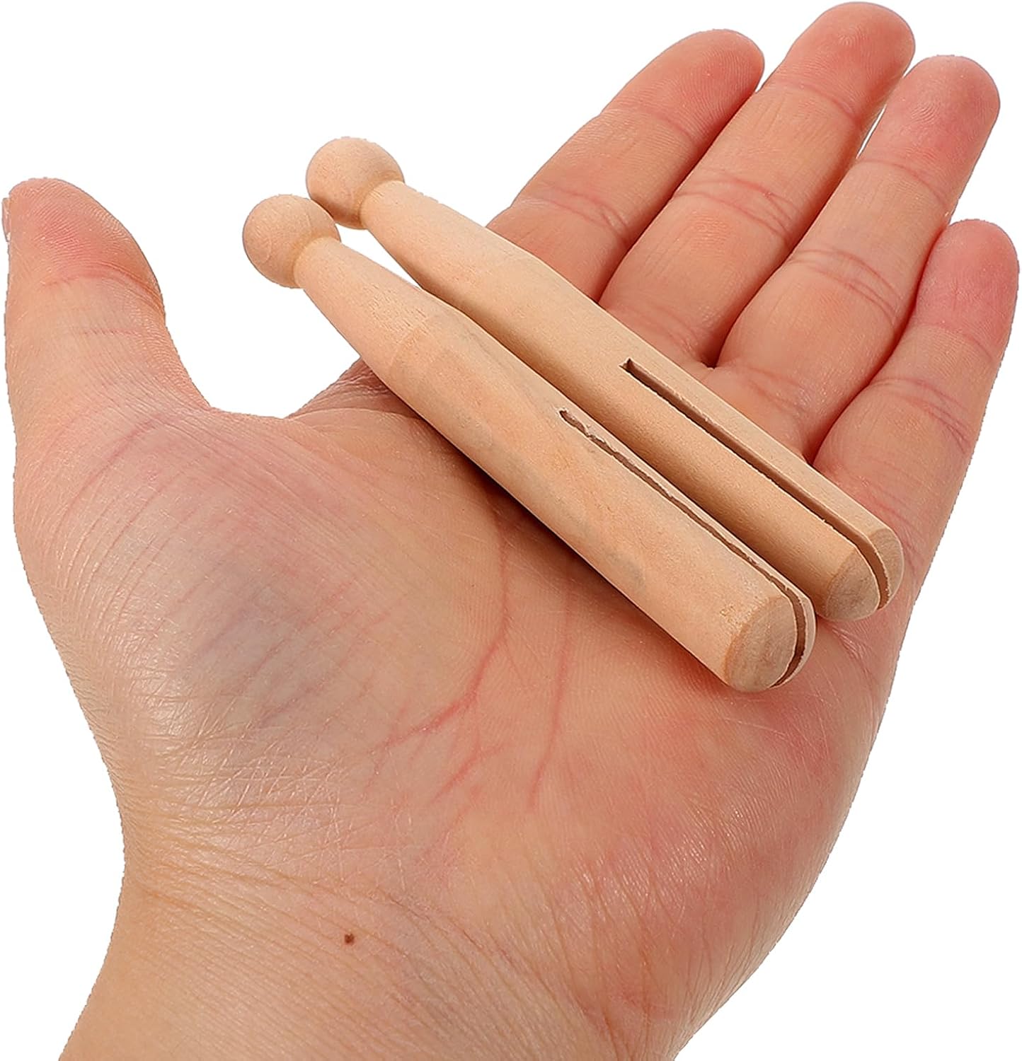 Alipis Wooden Clothespins 10Pcs Slotted Rods 3.93X0.51 Inch Handmade DIY Craft Sticks for Home Decoration and Creative Projects