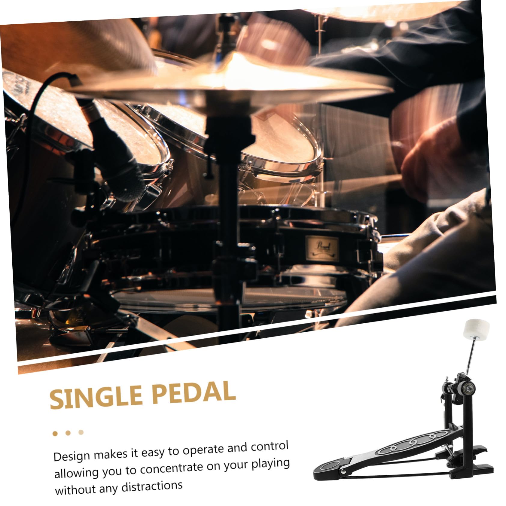 Singolo per Grancassa con Martello in Antiscivolo Accessorio per Batteria Acustica ed Elettronica Design Semplice e Stile Elegante per Batteristi e Appassionati Jazz