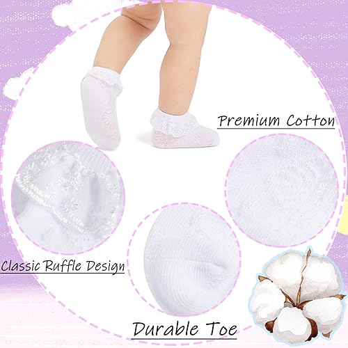 Miniatura 3 de Calcetines de encaje para bebé niña, con ojales, 2356 pares de calcetines de princesa para recién nacidos, niños pequeños