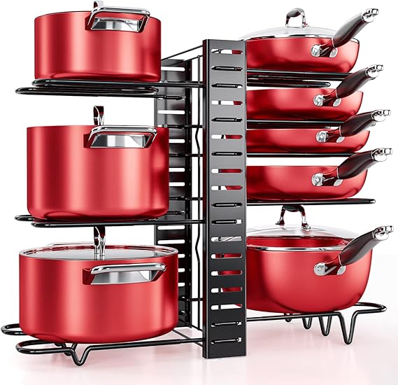 MUDEELA Pots and Pans Organizer for 8Tier Pan