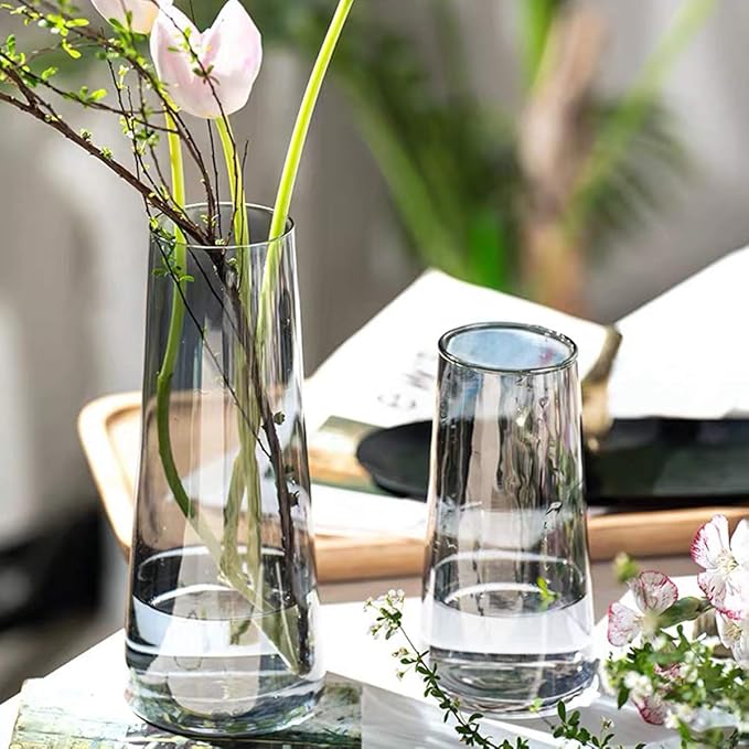 Amazon Co Jp Sakusho花瓶 一輪挿し花瓶 ガラス花瓶 花瓶仏壇 おしゃれ お洒落な花瓶 花瓶フラワーベース 個性的な花瓶 デコレーション ガラスフラワー ドライフラワー 装飾花瓶 完全透明 ブラウン M 5 5 7cm ホーム キッチン