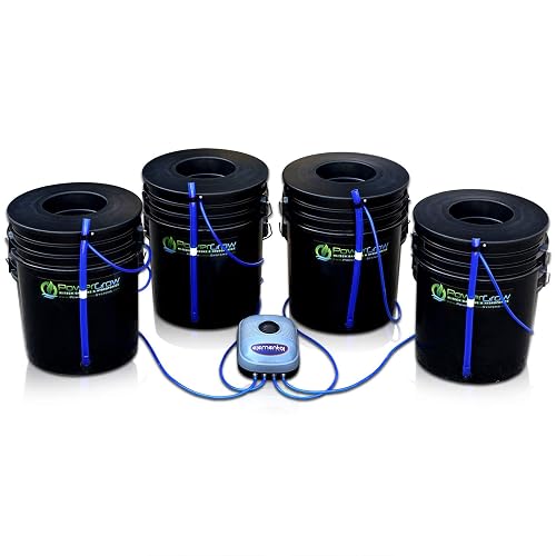 PowerGrow Systems DWC Hydroponic Bubbler Bucket Kit (4×5 Gal)