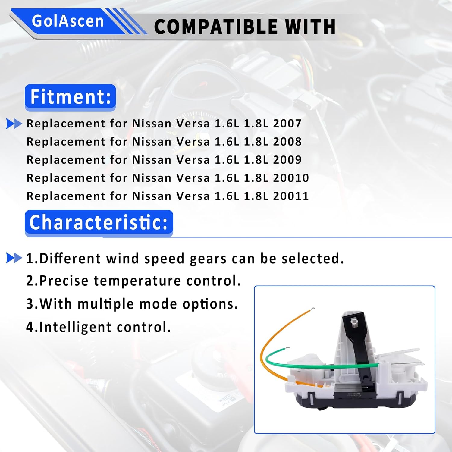 27510EL00A HVAC Temperature Climate Control Module AC Air Conditioning Control Switch Temperature Control Panel Compatible with Nissan Versa 2007-2011 1.6L 1.8L Replace#599-216 27510EL02A