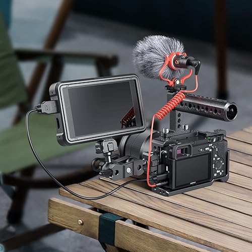 Miniatura 2 de SmallRig Jaula de cámara solo para Sony A6000 A6300 ILCE-6000 ILCE-6300 NEX7, A6000 Cage con puntos de montaje de 1/4" 3/8" y zapata fría