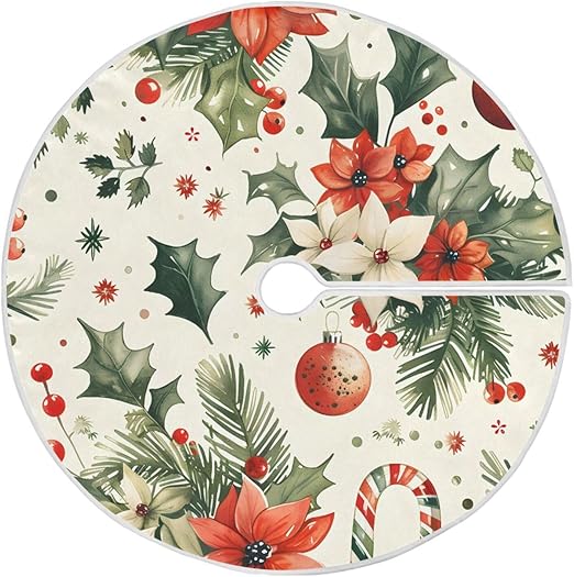 WeihnachtsbaumRock, Obstrote Girlande, Süßigkeiten, Fliesenmuster