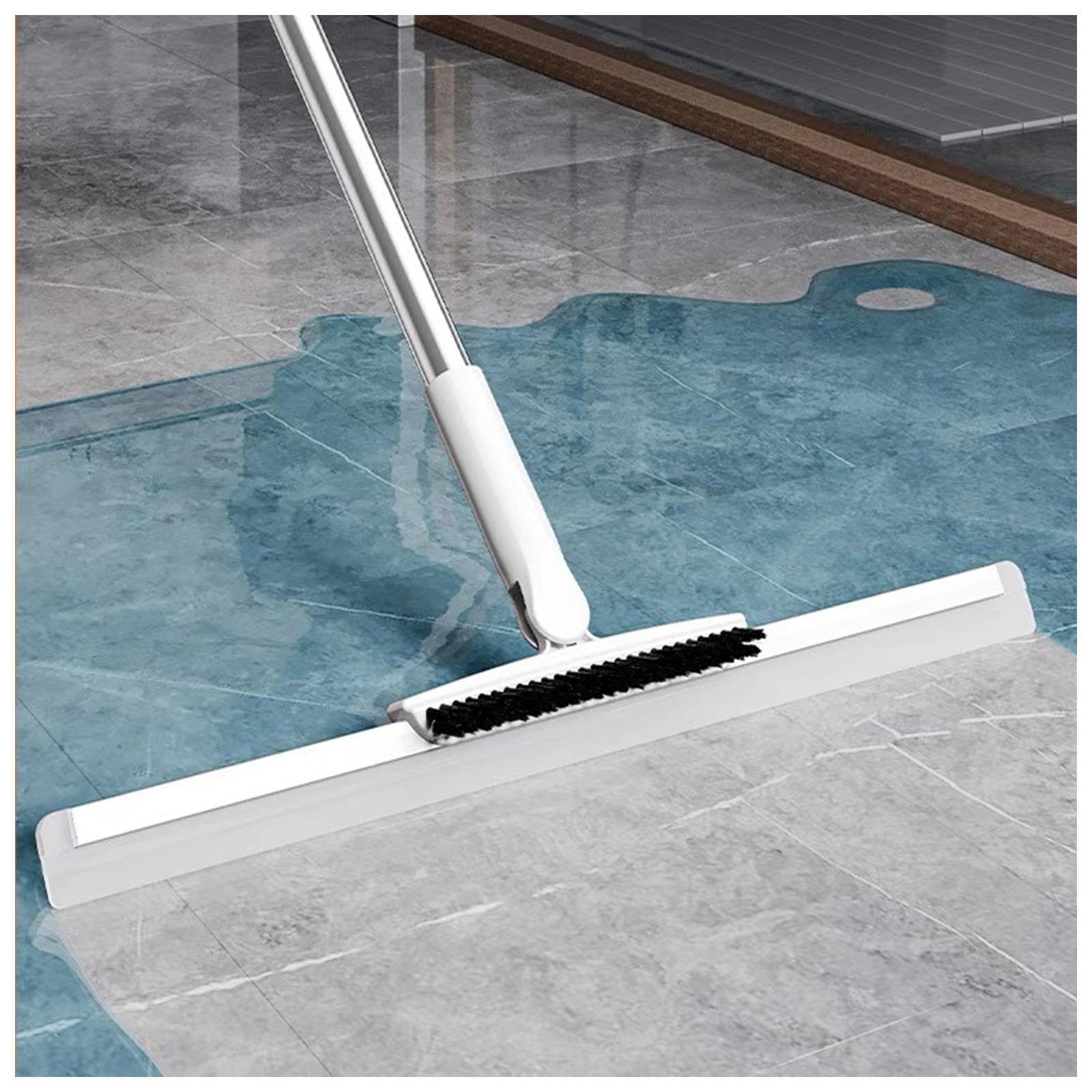 Escoba De Goma para Pelo De Mascota, con Cepillo Y 2 Raspadores, Mango Ajustable De 125 Cm Rasqueta Suelo, Magic Broom Sweeper para Suelos Lisos,Alfombras,Ventanas