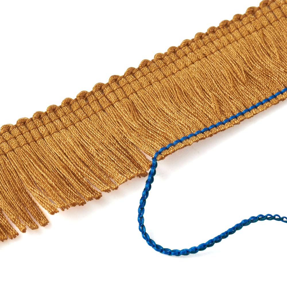 Beadthoven 1 Inch Fringe Tassel Trim 27 Yards Polyester Fibre Lace Trim Ribbon for Sewing Quilting DIY Home Decor DarkGoldenrod - Image 2