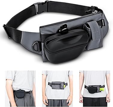 2 In 1 Dog Treat Pouch for Training, Removable Clip on Silicone Treat Bag & Built-in Poop Bag Dispenser