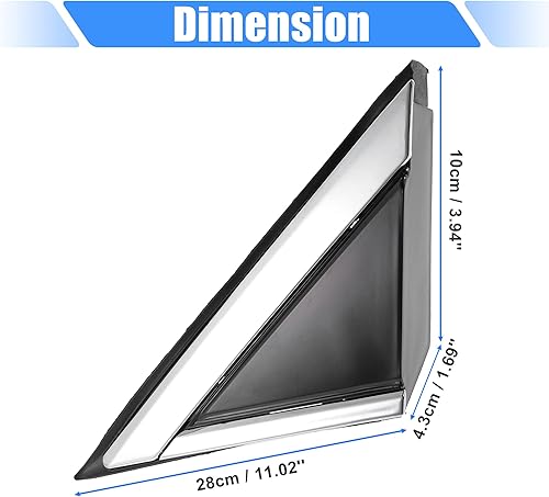 Miniatura 3 de X AUTOHAUX Espejo delantero izquierdo esquina triángulo Fender cubierta retrovisor triángulo Trim Panel para Cadillac SRX 2010-2016 22774041