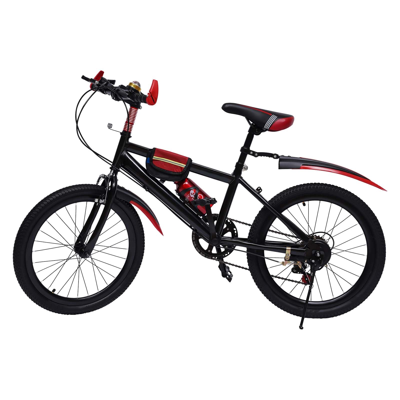 WooDerson Mountain bike da 20 pollici, per bambini, con supporto per bicchiere d'acqua e campana della bussola, capacità di carico 85 kg, in acciaio al carbonio, per strade e montagne