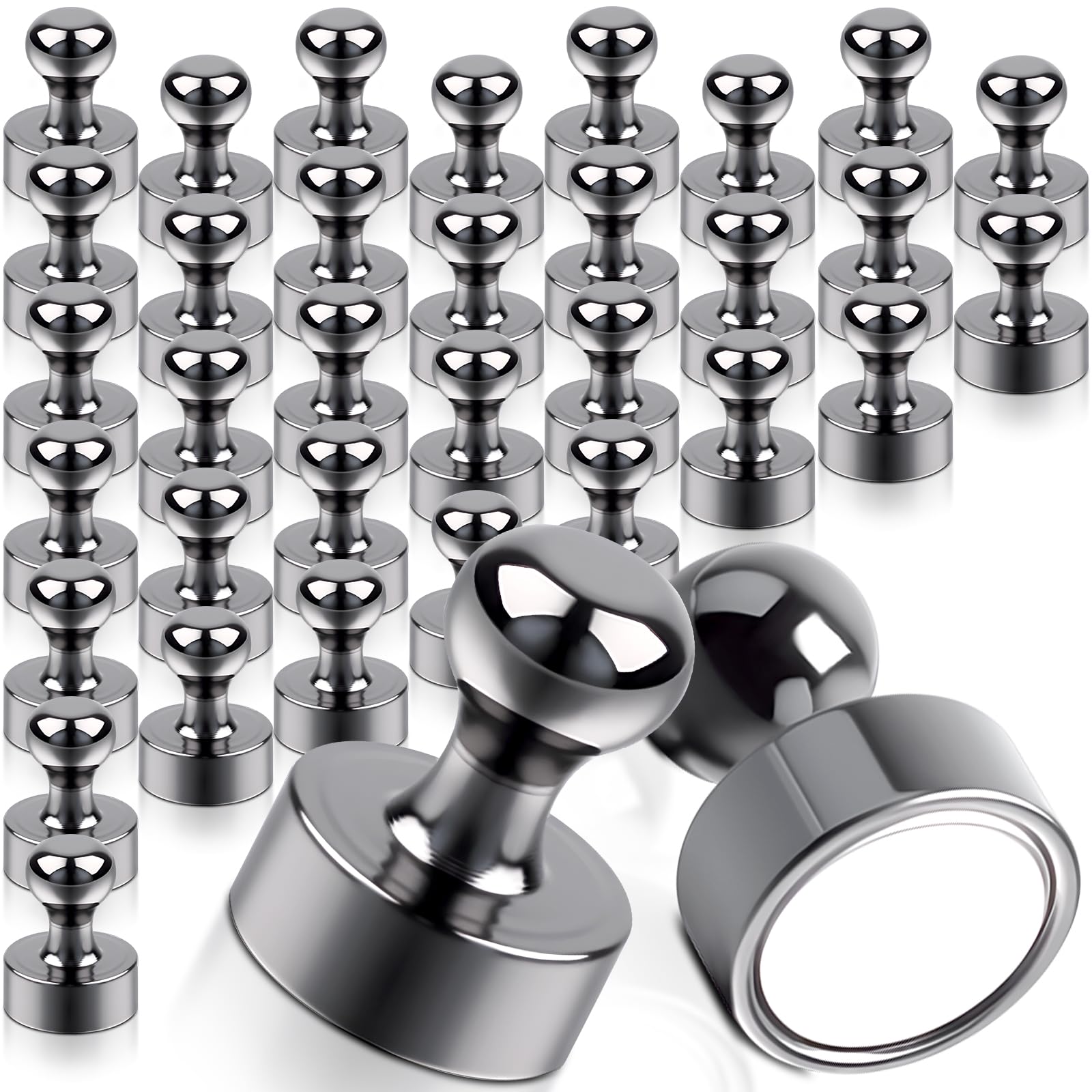 35 Stück Neodym Magnete Extra Stark, Magnete Stark Mini Magnetenn 12 X 16mm Magnet für Magnettafel, Starke Magneten für Kühlschrank, Stecktafel, Pinnwand, Whiteboard Glänzend Schwarz
