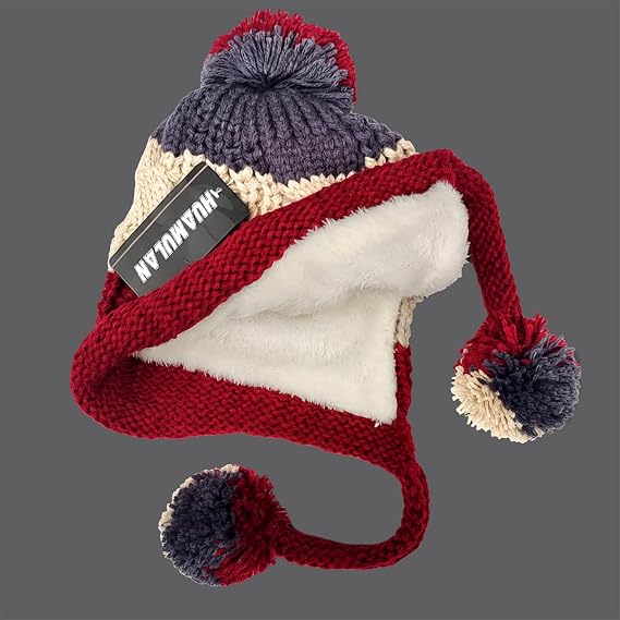 HUAMULAN Women Winter Sherpa Knit Beanie Hat Fleece Lined Ear Flaps