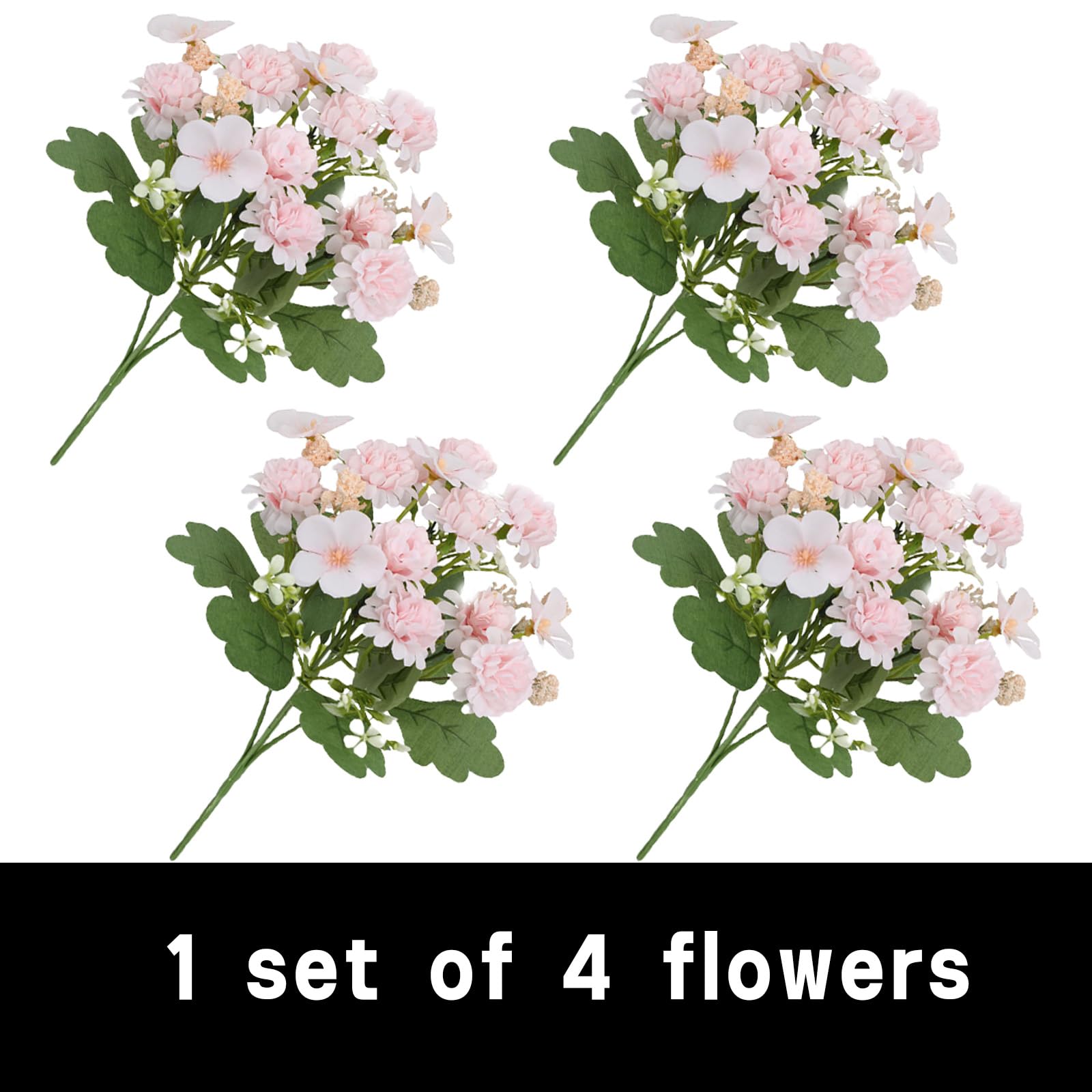 astylishome Artificial Flowers for Grave Fake Flower Plants Arrangements Wedding Bouquets Decorations Plastic Floral Table Centerpieces for Home Kitchen Garden Party Decor 1615 - Image 2