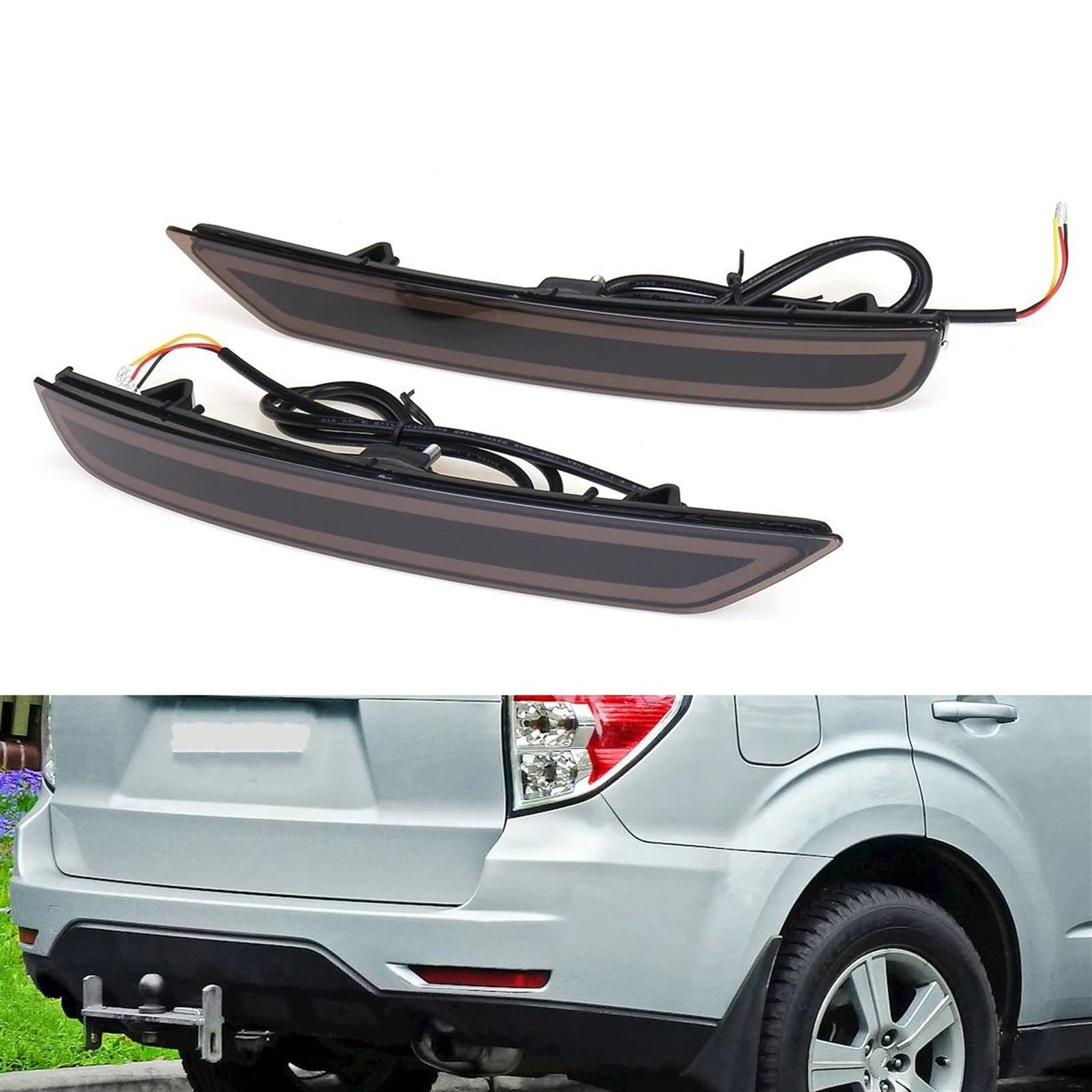 Fari Posteriori Auto Per Subaru Per Forester 2008 2009-2019 LED Paraurti posteriore Riflettore Luce Freno DRL Indicatore di direzione 2/3 Funzioni Lampada di coda Luci Posteriori(3 functions)