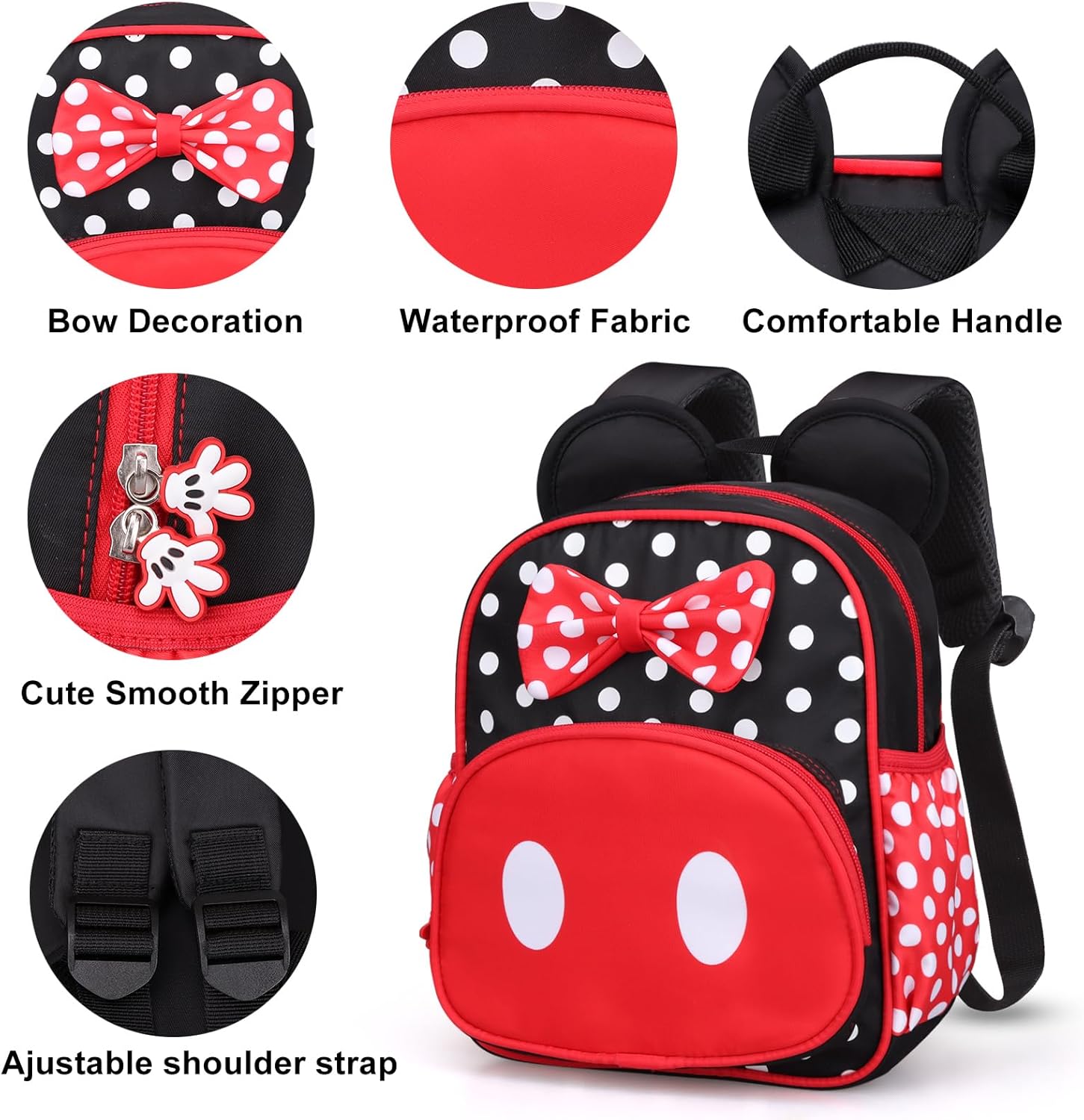 Voikukka Cute Little Girls Backpack Small Kids Mini Backpacks for Toddler Book Bag Children Preschool Backpack Kindergarten Bookbag Mini Mouse Girl Toys Gift Travel Backpacks - Image 4