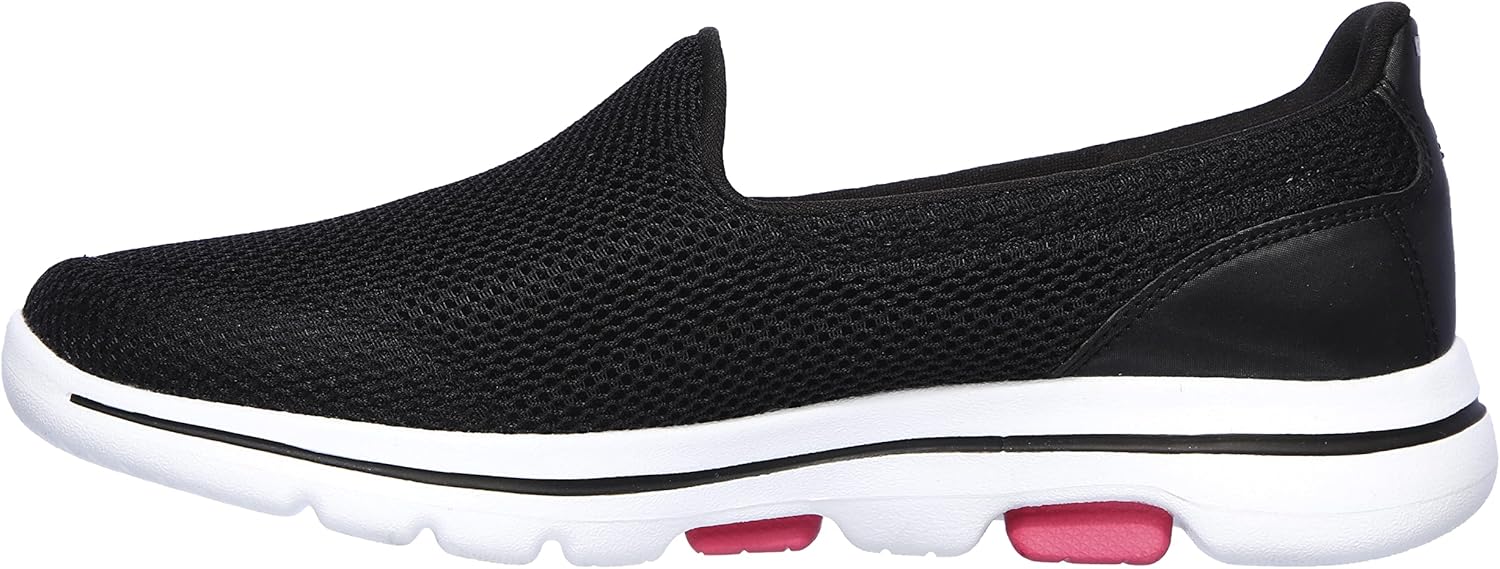 Skechers Women's Go Walk 5 Sneaker 5 Black/Hot Pink