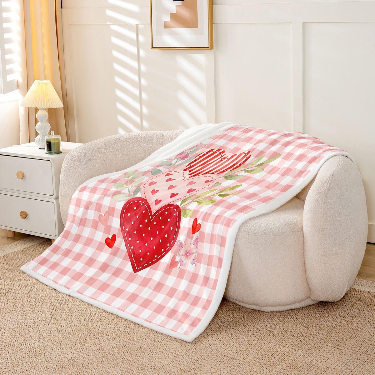 Castle Fairy Valentine's Day Throw Blankets 40"×50",Girls Boys image 3