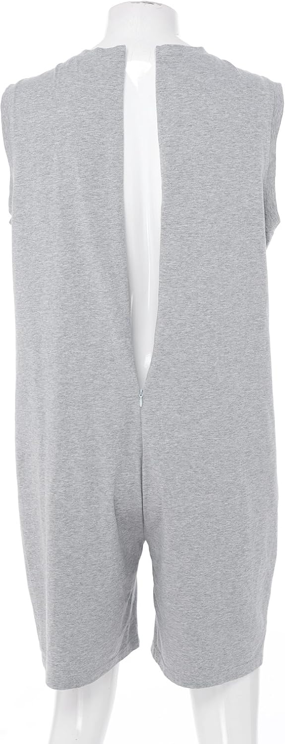 ranrann Men Dressing Assistance Rompers Special Needs Clothes | Mobility Assistance,Professional Care,Personal Hygiene,for Loungewear,Back Zipper,Adaptive Romper,Soft Breathable,Home Rest