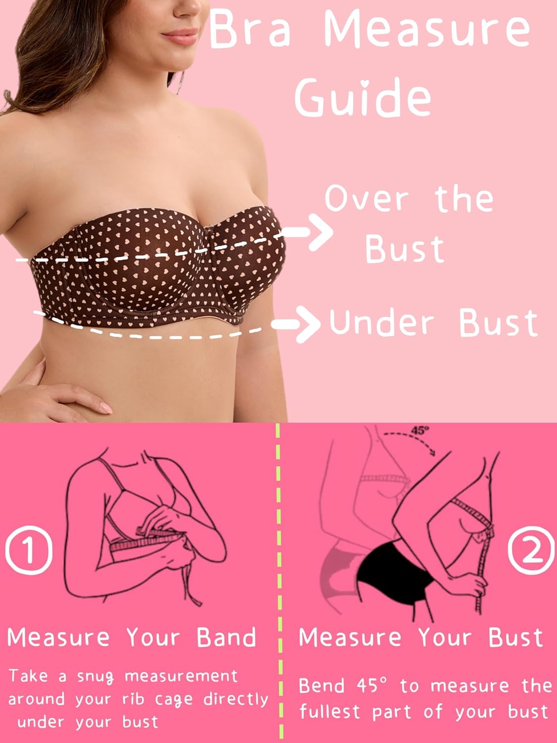 Women's Push up Strapless Bra Strapless Bra for Large Breasts with Clear Straps, Never Move On Party Cup B/C/D/DD/DDD/G - Image 7