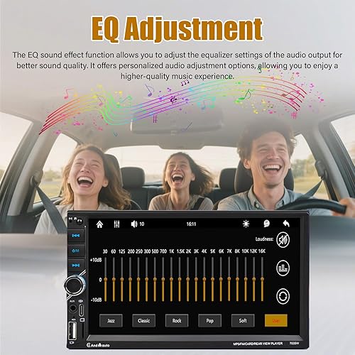 Miniatura 4 de Estéreo de coche con pantalla táctil de 7 pulgadas con CarPlay inalámbrico y Android Auto Bluetoothcámara de respaldoenlace espejoradio