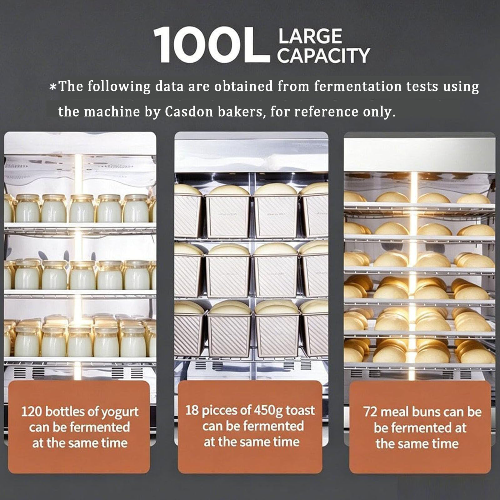 Fermentator do chleba jogurtowego o pojemności 100 l, komercyjny sprzęt do fermentacji, z regulacją temperatury, czasu i wilgotności dla równomiernej fermentacji