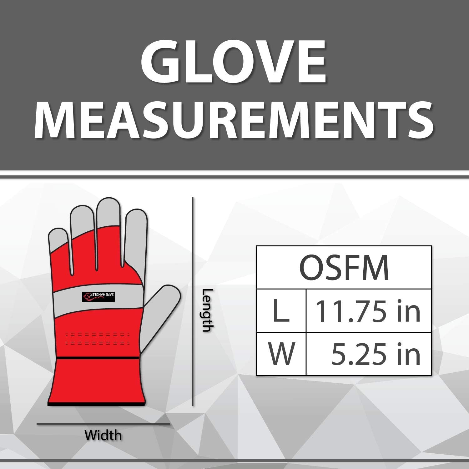 SAFE HANDLER Deluxe Work Gloves | Single Palm Split Leather, 3” Rubber Cuff, Cowhide Leather, Inner Cotton Lining, Rubberized Safety Cuff, Grade A Split Leather, 12 Pairs (24 gloves)