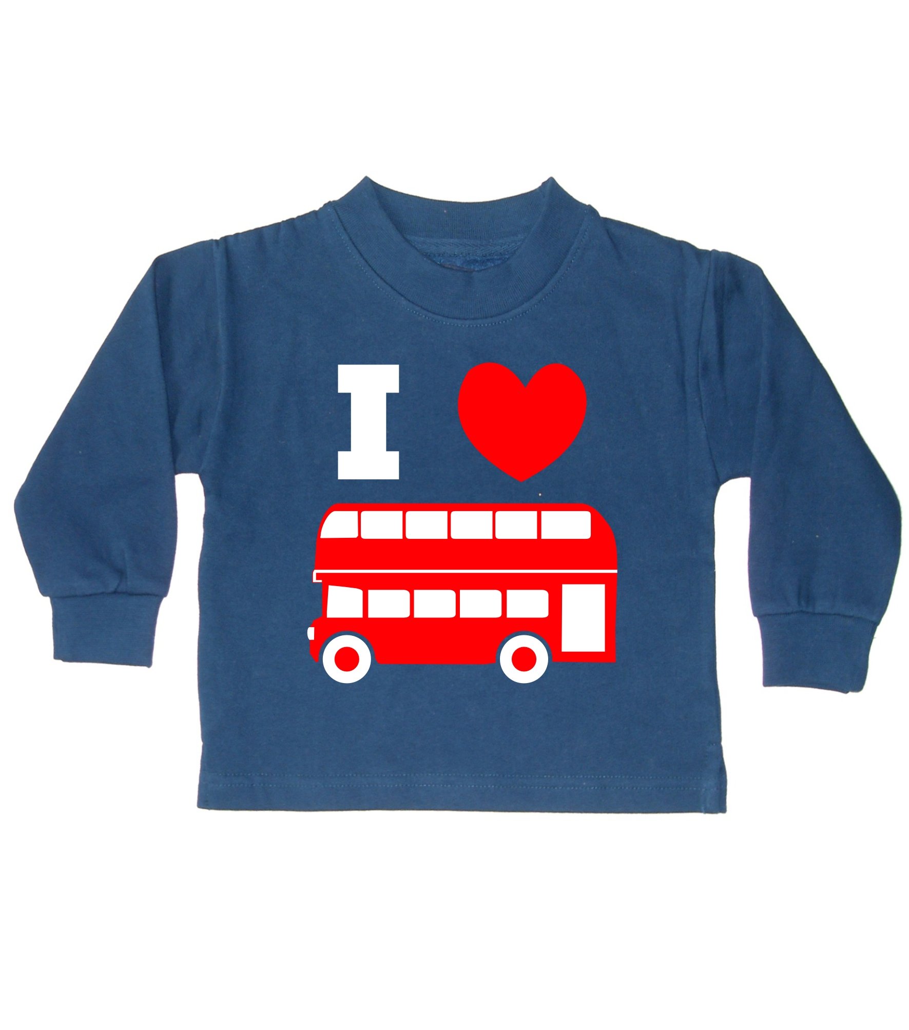 Edward Sinclair | 7-8 years | I love London Bus (image only) | Navy Sweatshirt with Red & White print
