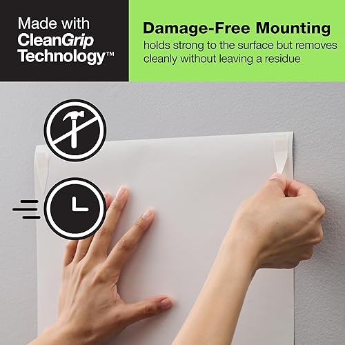 Miniatura 4 de FrogTape reMOVEables - Tiras para colgar pósteres, sin daños, ganchos extraíbles para pósteres, cinta adhesiva para pared, alternativa para fotos,