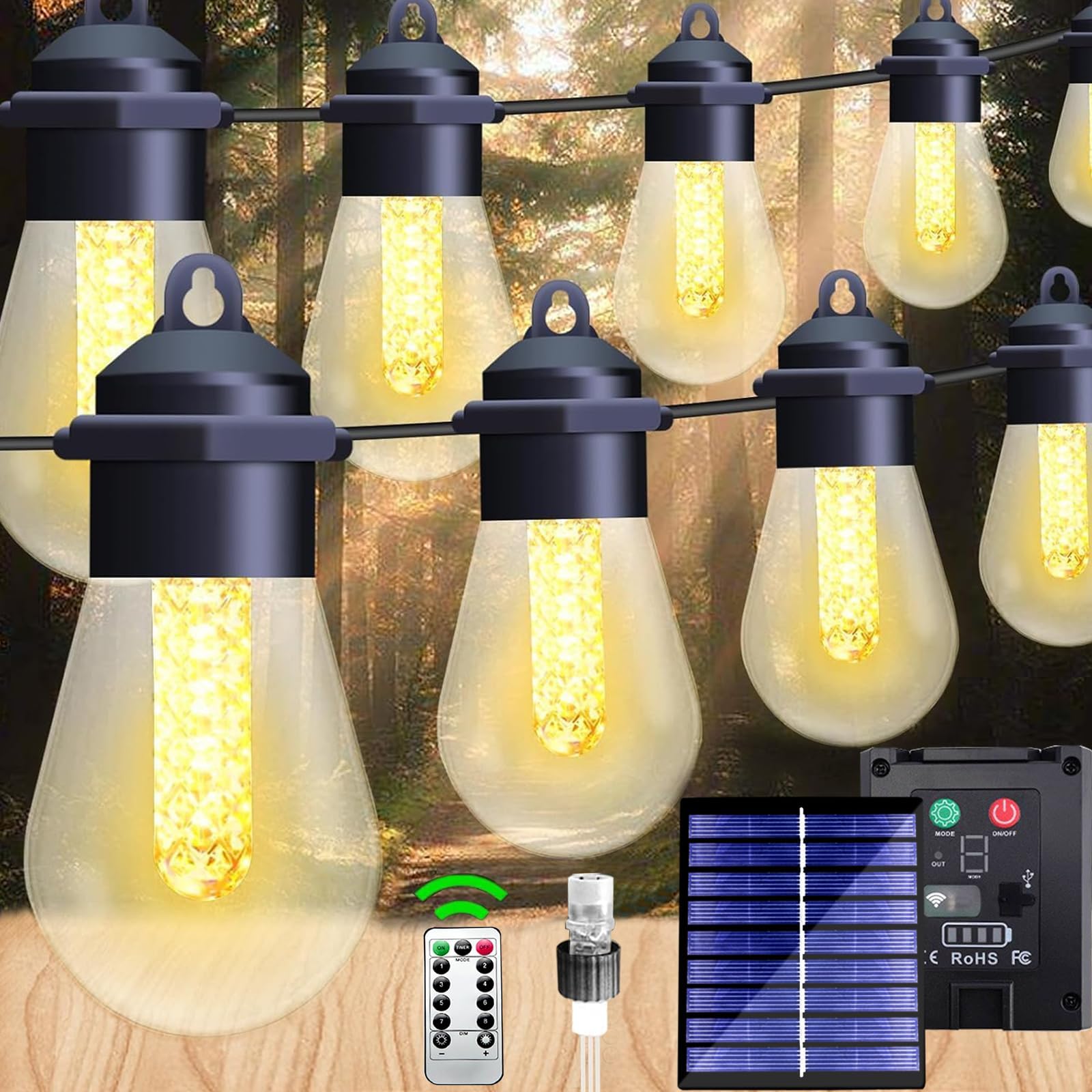 Generic Sunforce 36' Solar String Lights for Outdoor Lighting, Black