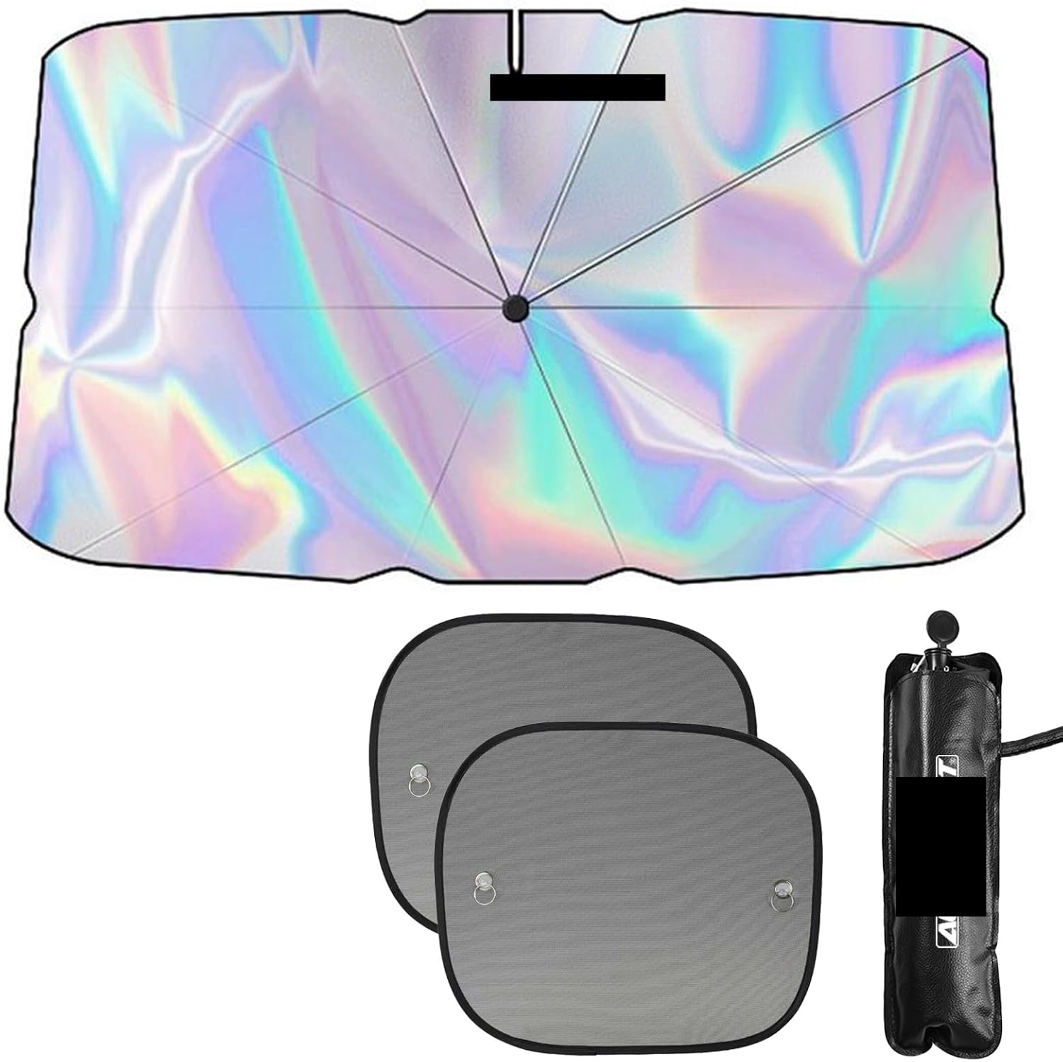 Car Windshield Sun Shade+2 Side Window Shades, Heat Reduction & Privacy Protection | Universal Fit for Most Cars,SUVs,Truck(Chameleon)