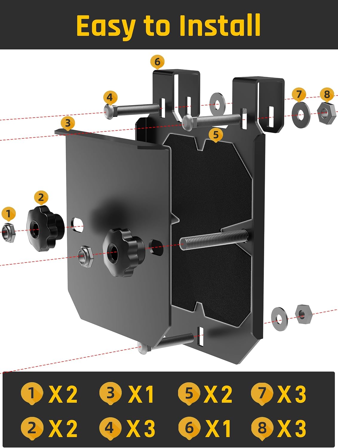 Wyckoff Chainsaw Holder with 2 Foam Padding, Heavy Duty Material, Easy to Install for Bannon Utility Trailers, Steel Dump Cart, Trailer, Tractor, Fit Steel Tubes Less Than 1"