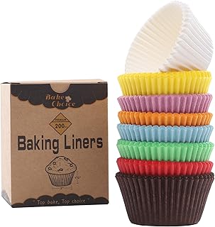 200pcs Standard Rainbow Cupcake Liners for baking,food-grade cupcake wra...