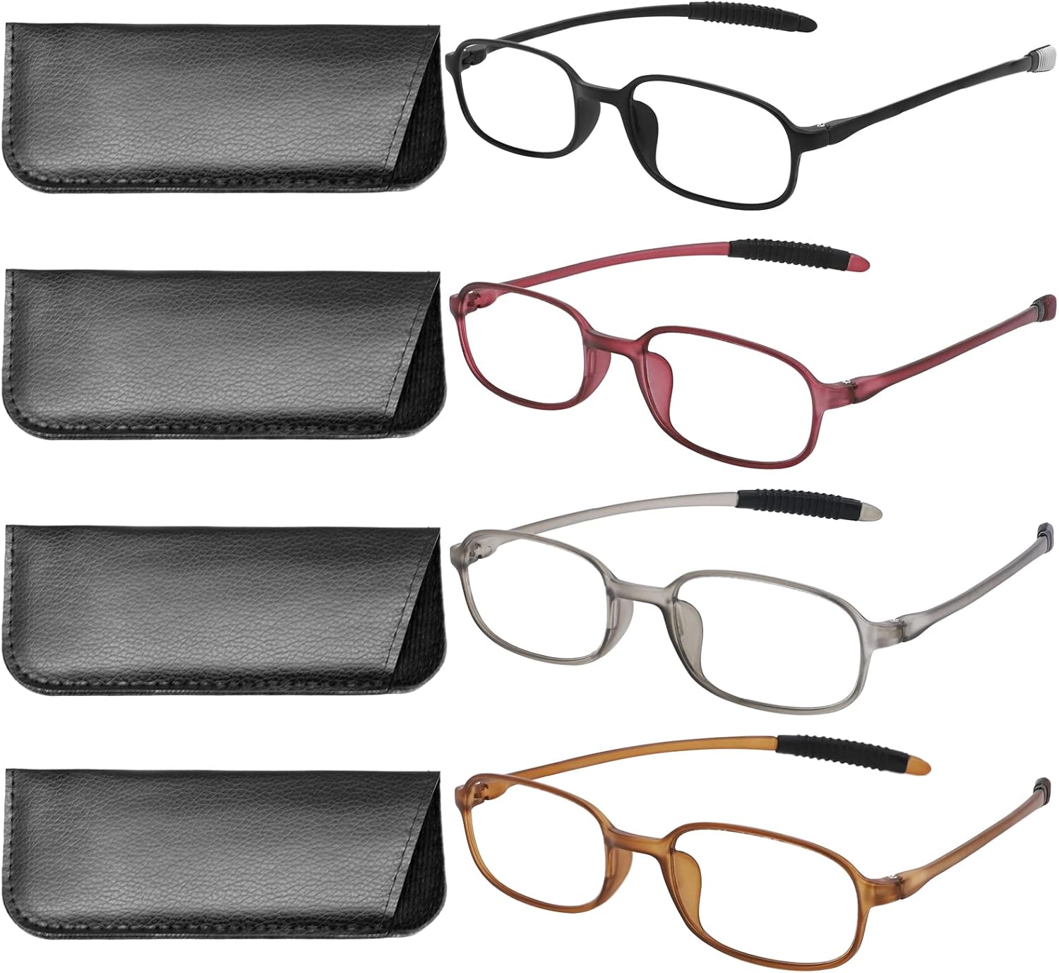 OCCI CHIARI 4 Pack Computer Reading Glasses Blue Light Blocking Lightweight Readers Women 1.0 1.25 1.5 1.75 2.0 2.25 2.5 2.75 3.0 3.5 4.0 (Black, 1.75)