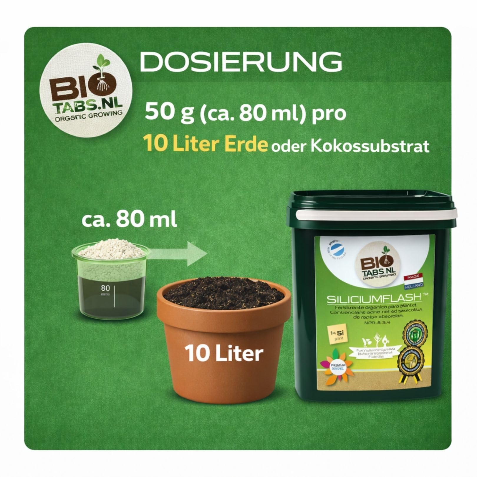 Weedness BioTabs Silicium Flash 9000 ml (4,5 Kg) - Naturdünger Grow Flüssig Bio Orchideen Bonsai Organische