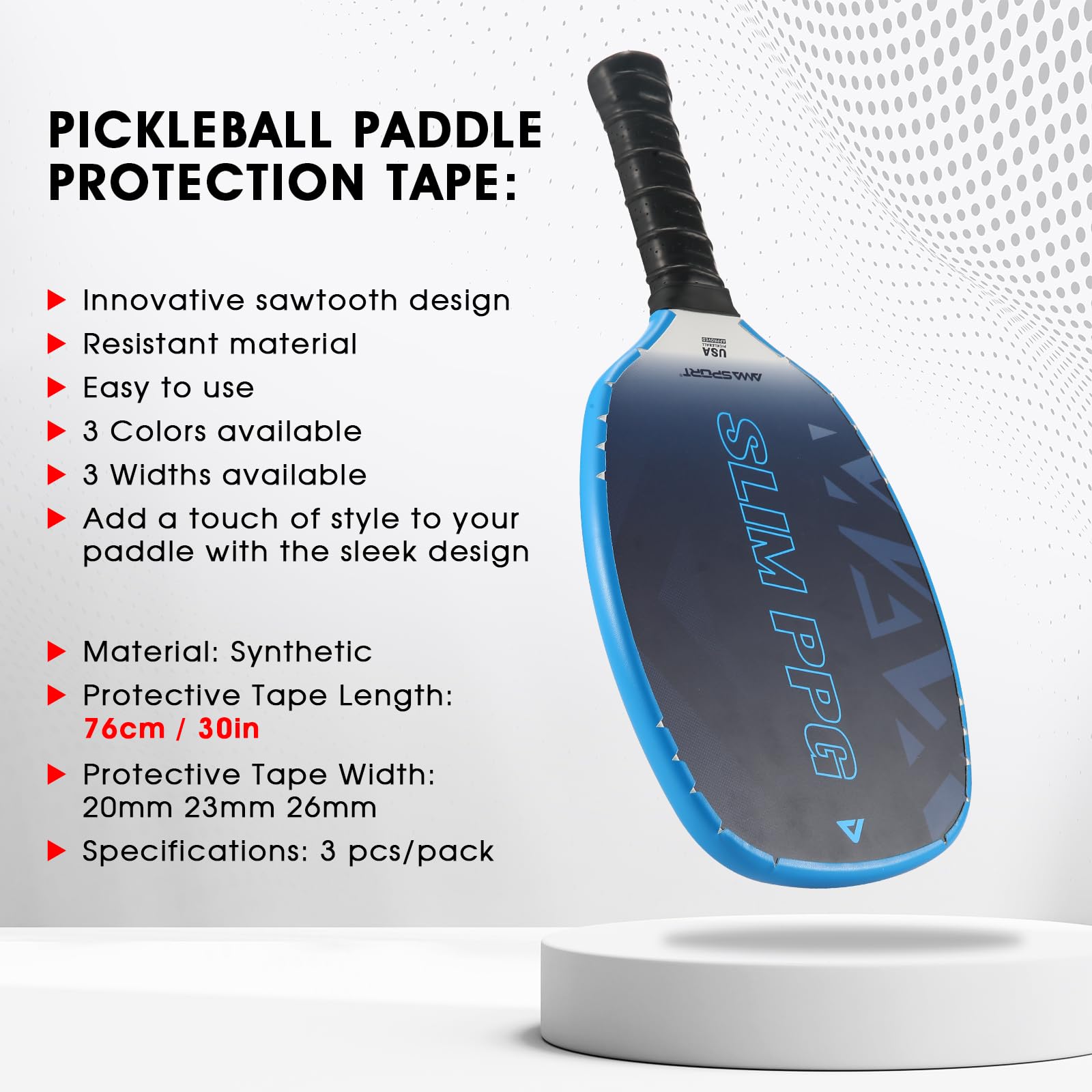 Snapklik.com : Pickleball Paddle Protection Tape Blue - Paddle Head ...