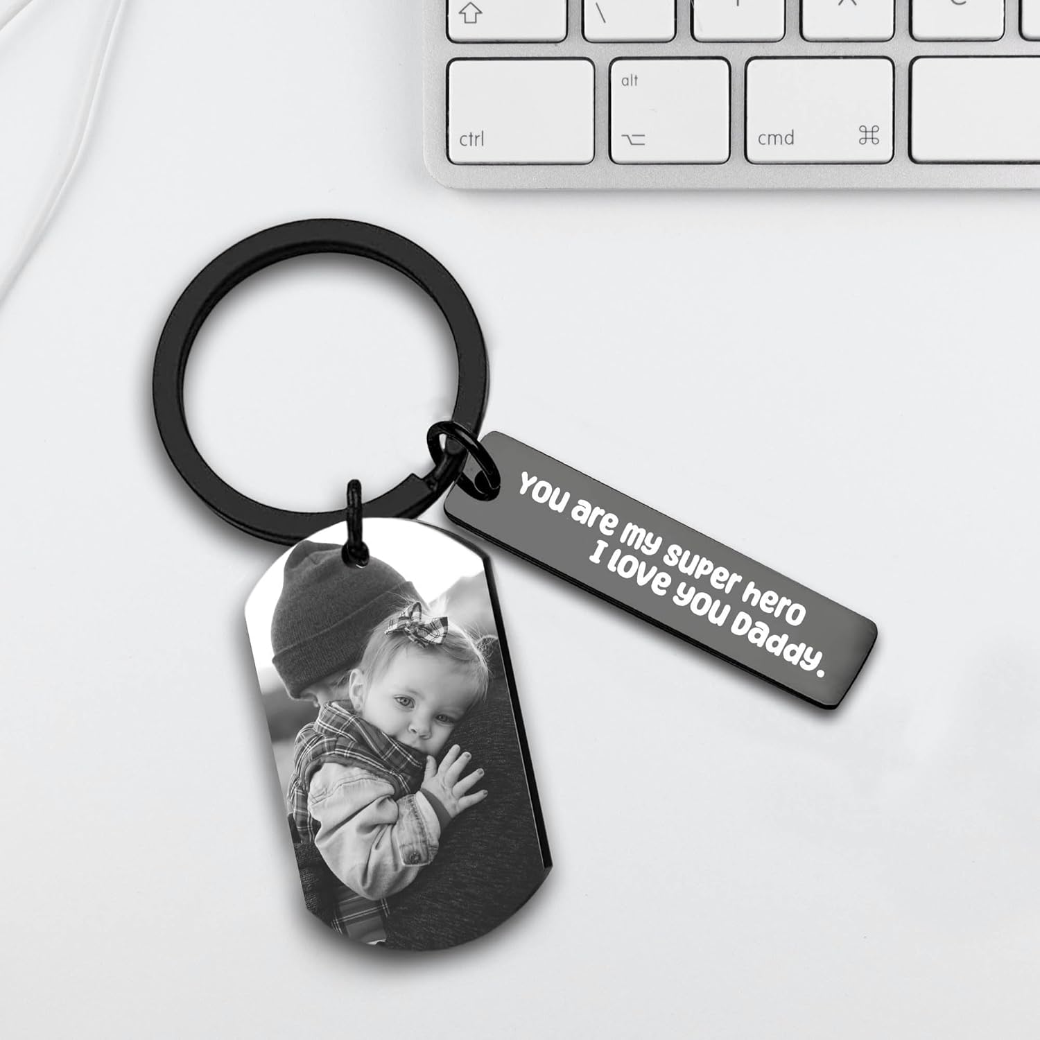 Personalized Drive Safe Keychain, Custom Couple Photo Keychain, Free Engraved KeyChain. - Image 2