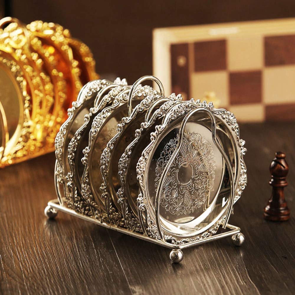 Amazon｜槌目銅コースター 6枚 クラシック ゴールデン カクテル