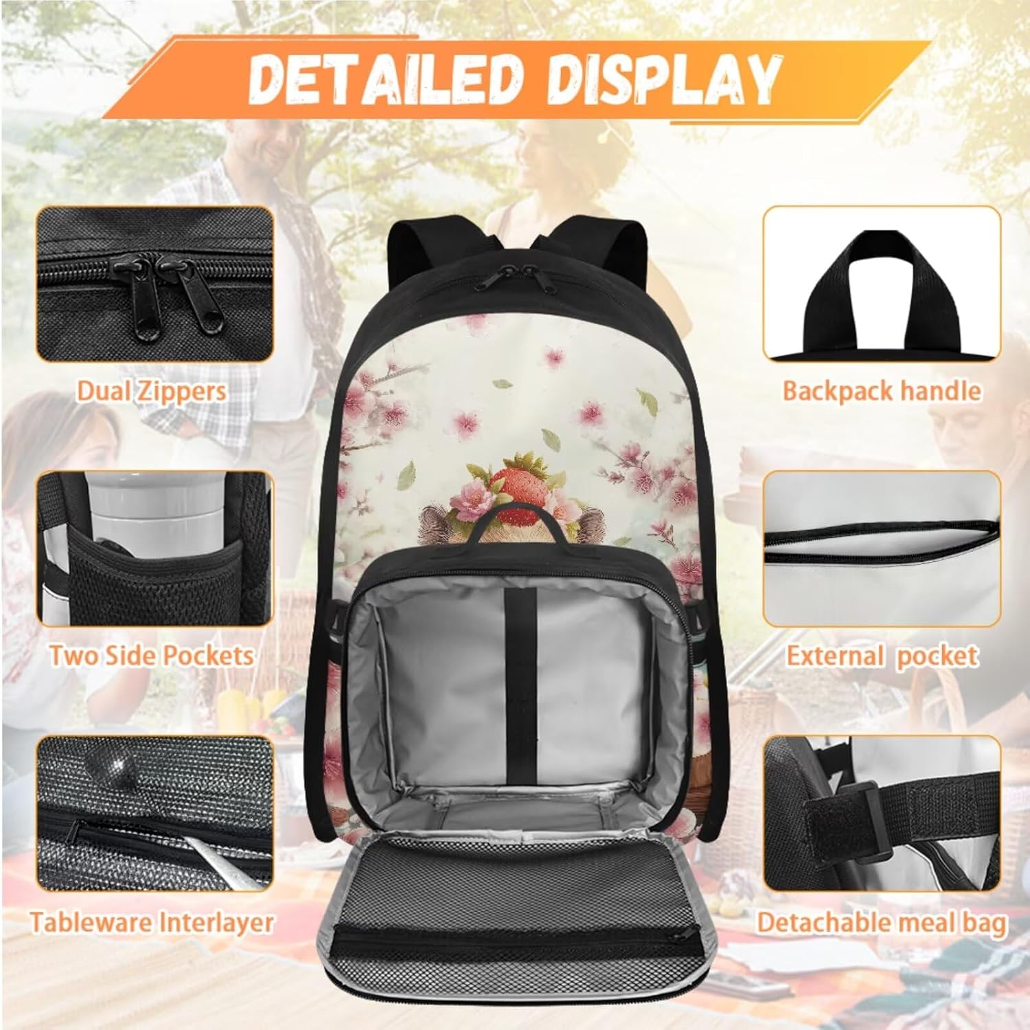 Capybara Backpack for Girls 10-12 Custom Name Backpack for Girls with Lunch Box 17 inch Bookbag for Kids and Bottle Carrier Bag Back to School Gifts 4 Pcs Set