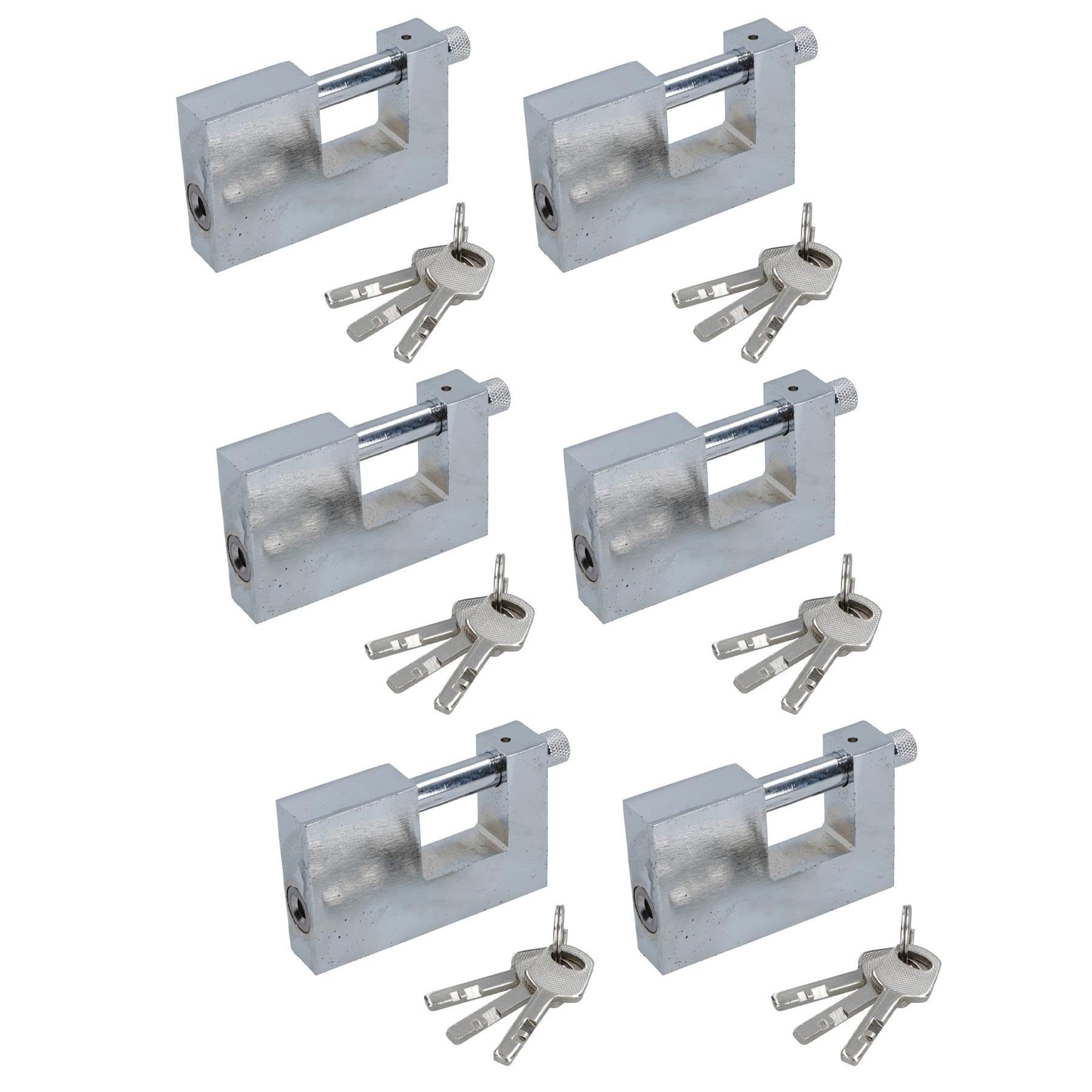 Lot de 6 cadenas robustes 90 mm pour sécuriser les portes d'entrepôt et volets