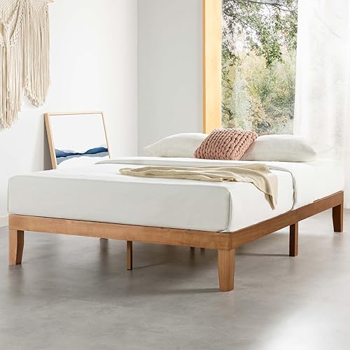 Miniatura 25 de Mellow Naturalista Classic - Cama de plataforma de madera maciza de 12 pulgadas con listones de madera, no necesita somier, fácil montaje, tamaño