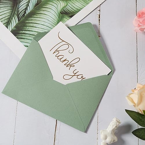 Miniatura 4 de 200 sobres A7 verde salvia para tarjetas de felicitación de 5.24 x 7.24 pulgadas para tarjetas de invitación de boda de 5 x 7, tarjetas de