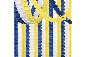 Navy-Blue White-Yellow Party-Decorations Streamers Garland