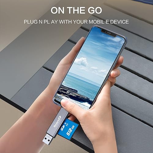 Miniatura 4 de SmartQ C350TL Lector de tarjetas SD para iPhoneAndroid, USB C 3.0 y USB A 2.0 adaptador de tarjeta de memoria súper velocidad para PC, portátil,