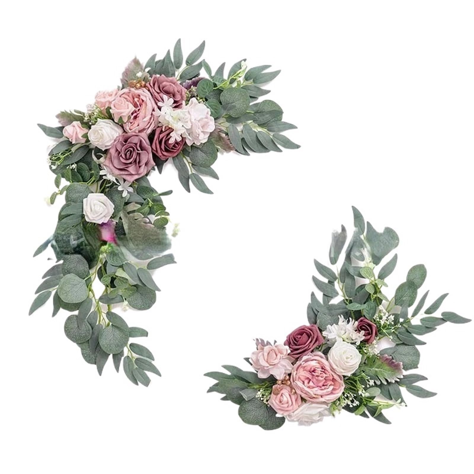 EKalgretrA Flower Arch 2pcs Artificial Wedding Arch Flowers Rose Party Garland Ceremony Flower Backdrop Decoration Fake(018)
