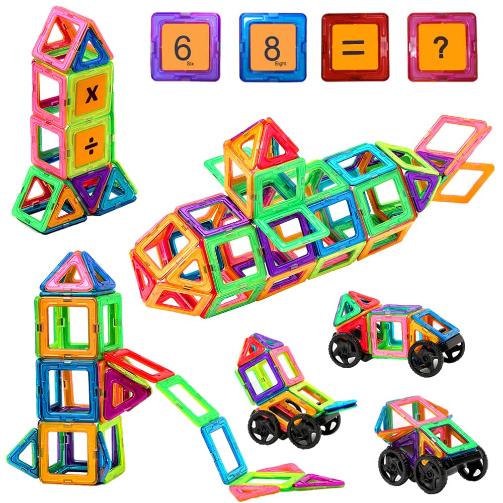 Jokooan Costruzioni Magnetiche Bambini 68 Pezzi, Blocchi Magnetici STEM Montessori Giochi Educativi per Bambini dai 3 Anni